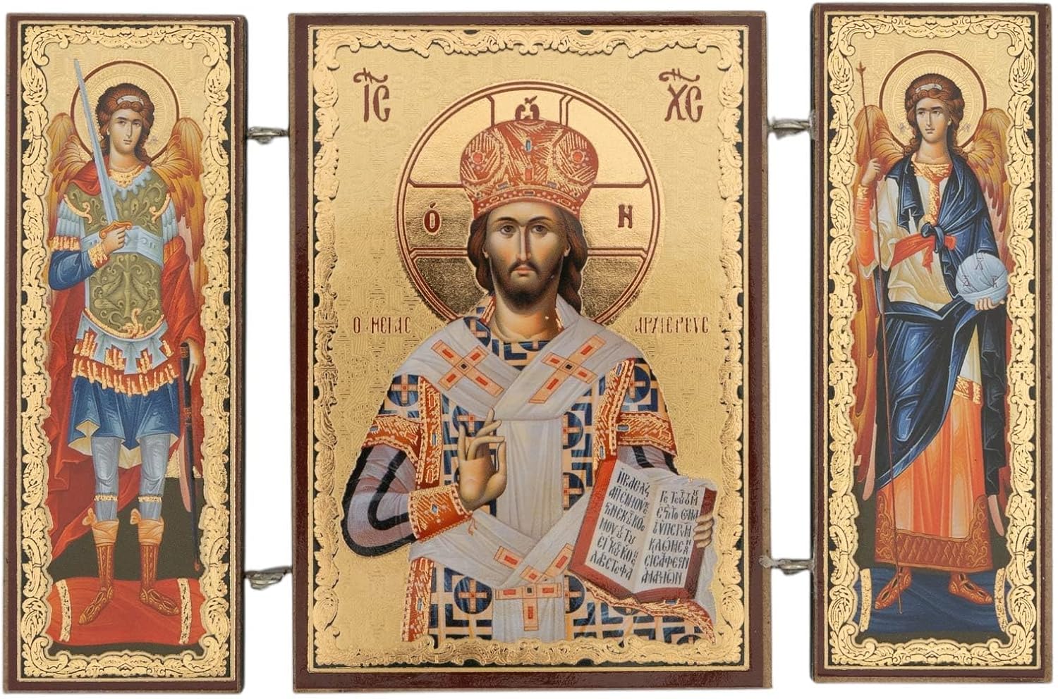 Orthodox Triptych Icon (Folding Wooden Byzantine Icon)
