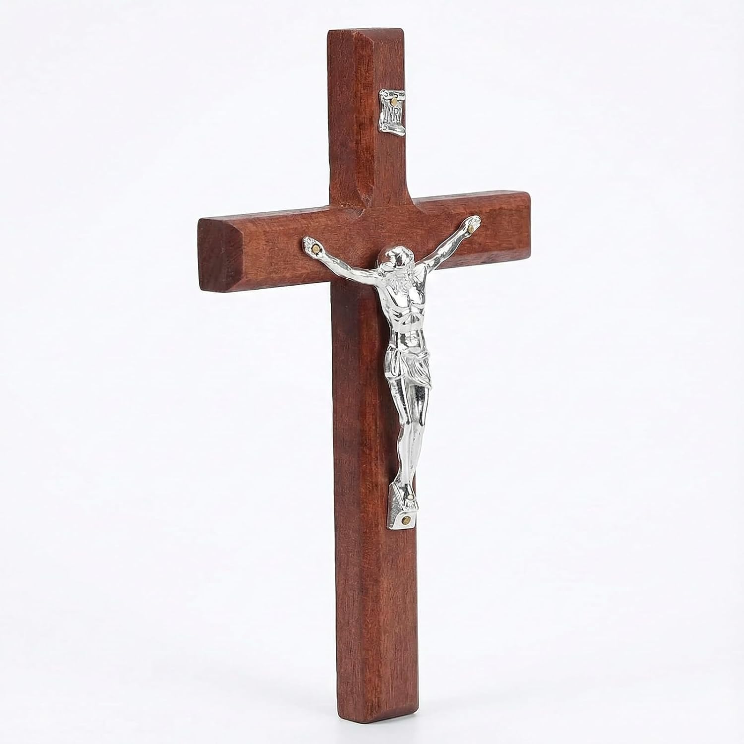 Handcrafted Wooden Wall Cross with Christ Figure
