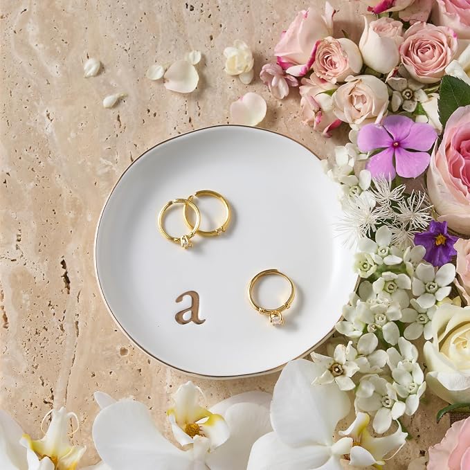 Lolalet Handmade Ceramic Initial Ring Dish
