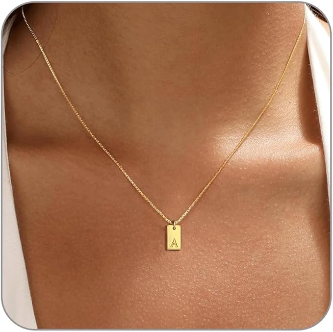 RLMOON Dainty Initial Necklace