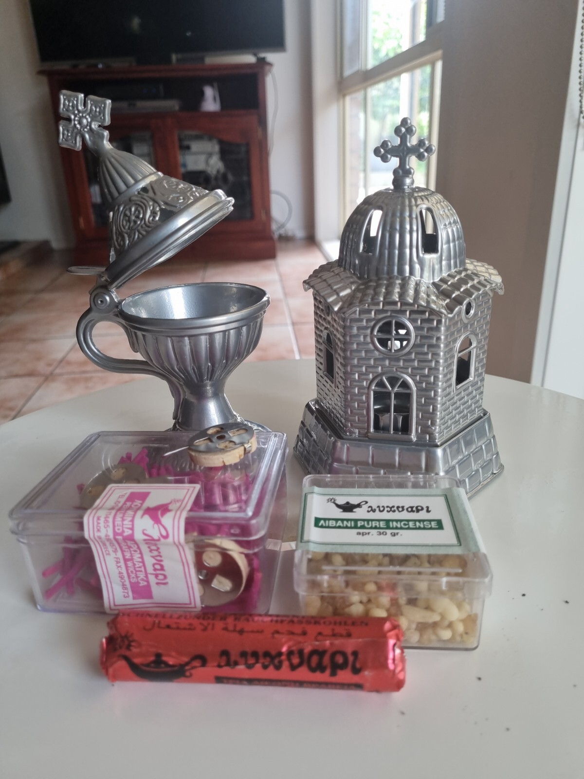 Orthodox Incense & Vigil Lamp Set