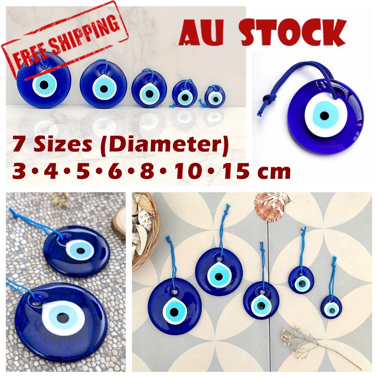 Evil Eye Glass Wall Hanging