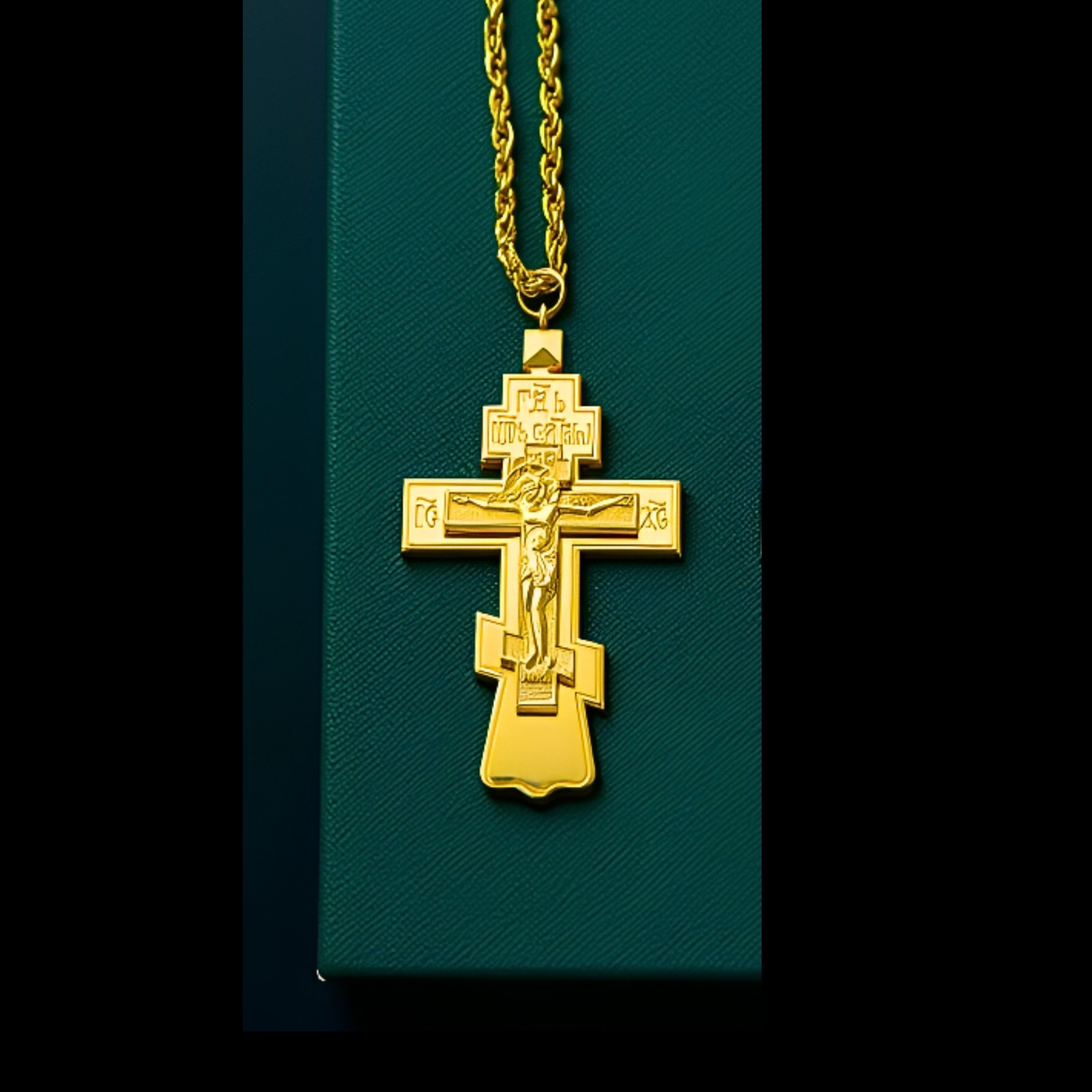 Orthodox Crucifix Cross Pendant (Gold-Plated)